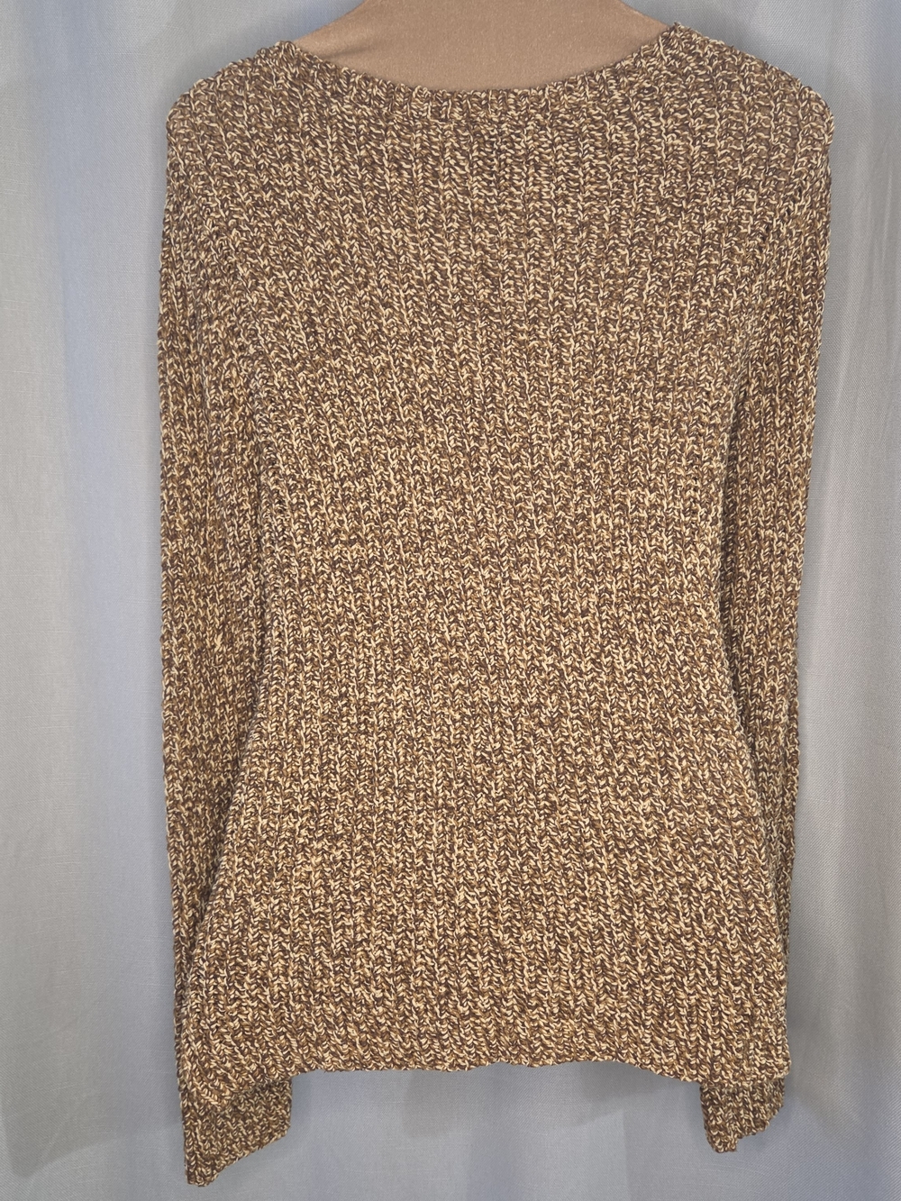 Lauren Ralph Lauren Cozy Marled Brown Crewneck Sweater - Women Size XL - Picture 2 of 8
